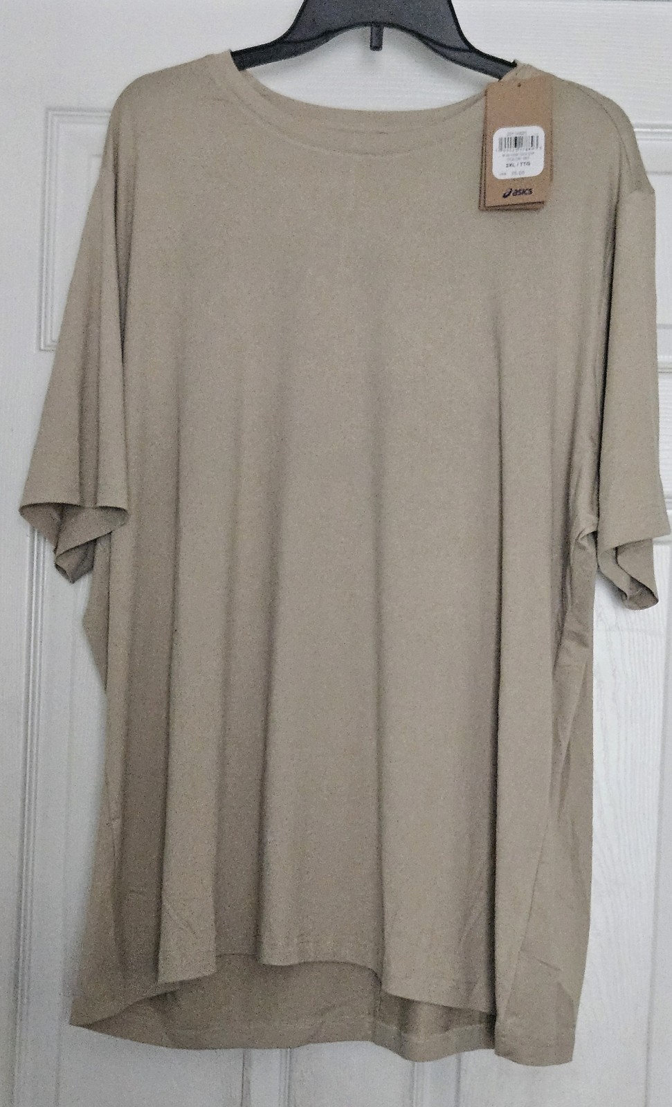 ASICS Men's Activewear Beige Tech Top Size 2XL Regular Fit NWT gallery