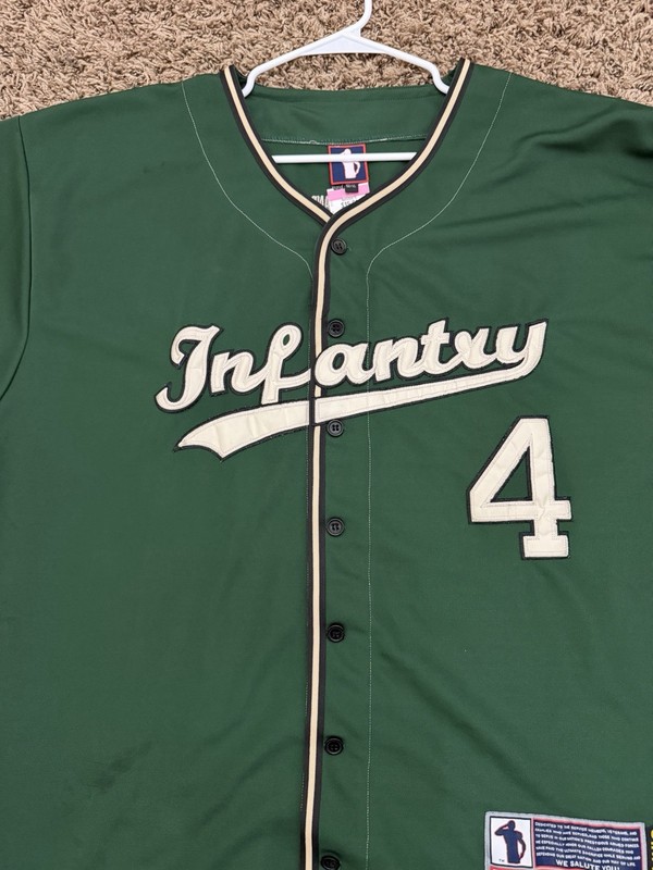 US Army 4th Infantry Div #4 Patch Baseball Jersey Battlefield Men's Sz 52/XL gallery