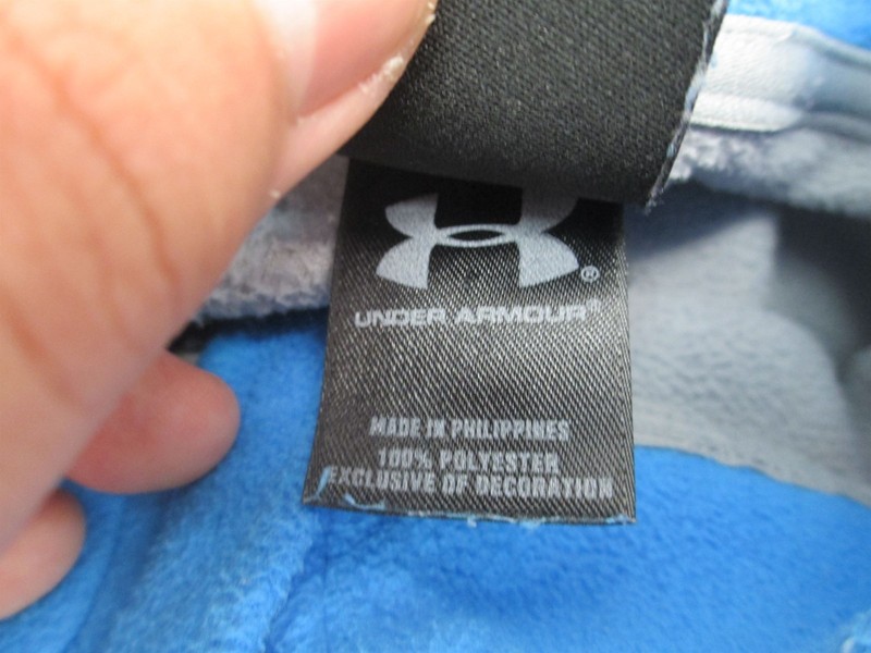 Under Armour Size L Mens Blue Gray Fleece 1/4 Zip Activewear Sport Pull Over 636 gallery
