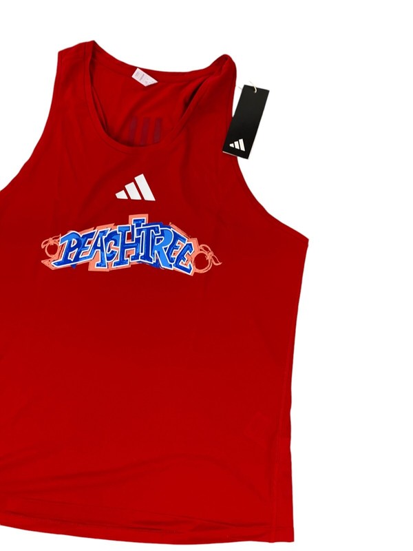 NEW Adidas Peachtree Road Race Atlanta Racing Singlet Tank Top Red Mens Size S gallery
