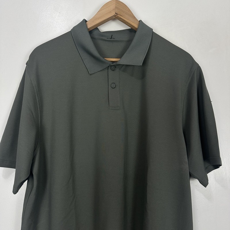 Lululemon Men's Polo Shirt XXL Sage Green Grey Minimalist Athleisure Golf Travel gallery