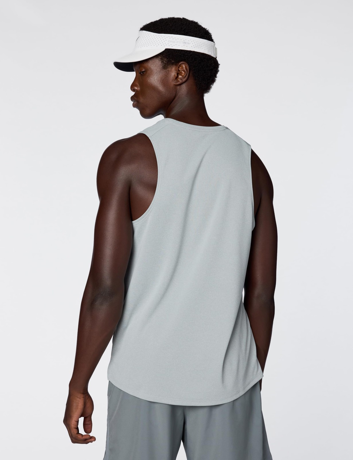 Nike Men's Miler Dri-Fit Running Tank Grey Fog Reflective Silver Medium gallery