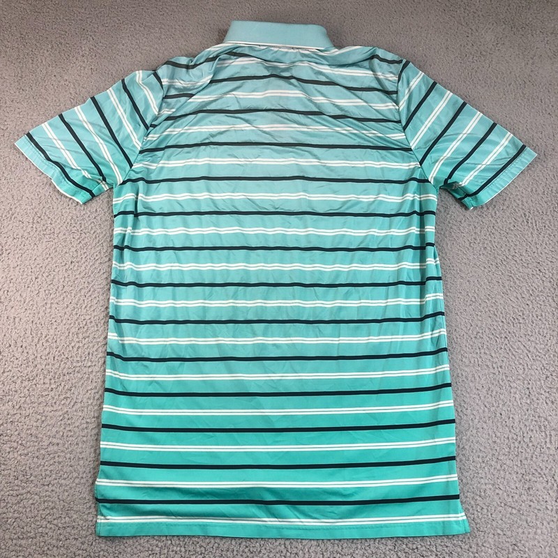 Polo Ralph Lauren Shirt Mens Medium Blue RLX Stripes Golf Preppy Logo Sportswear gallery