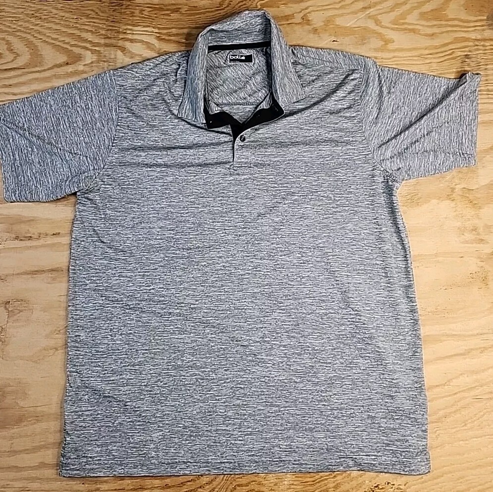 Bolle Gray Geometric Golf Polo Shirt Mens XL Lightweight Polyester gallery