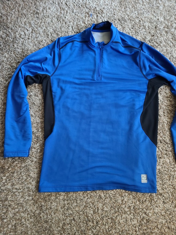NIKE BLUE PRO COMBAT HYPERWARM LONG SLEEVE SIZE XL