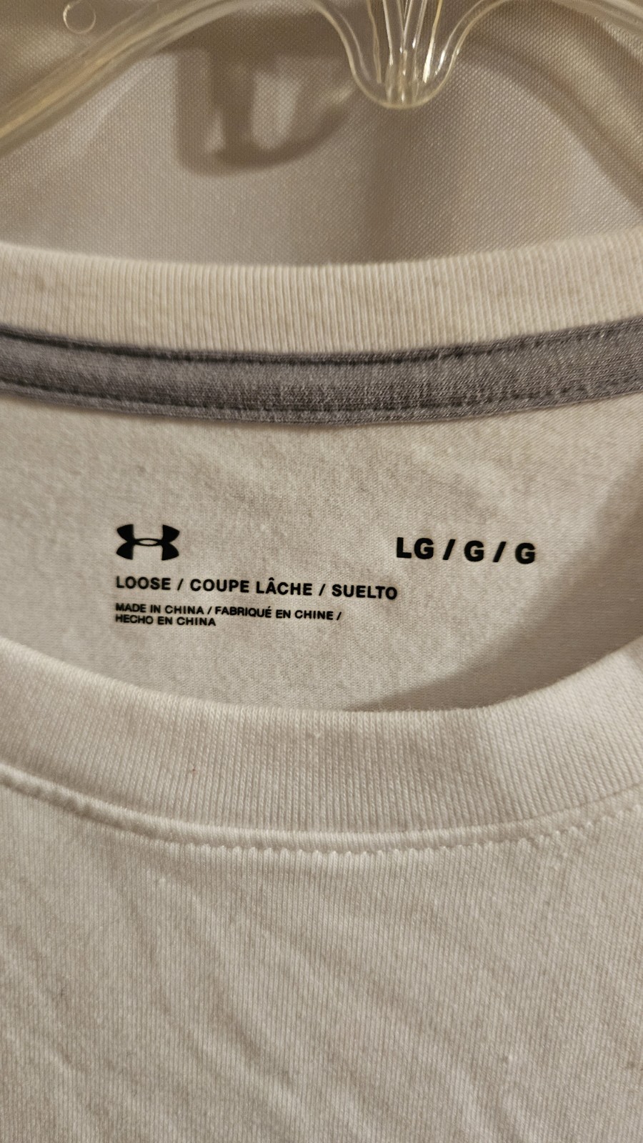 Mens Under Armour Size Large White Logo Loose Fit T Shirt gallery