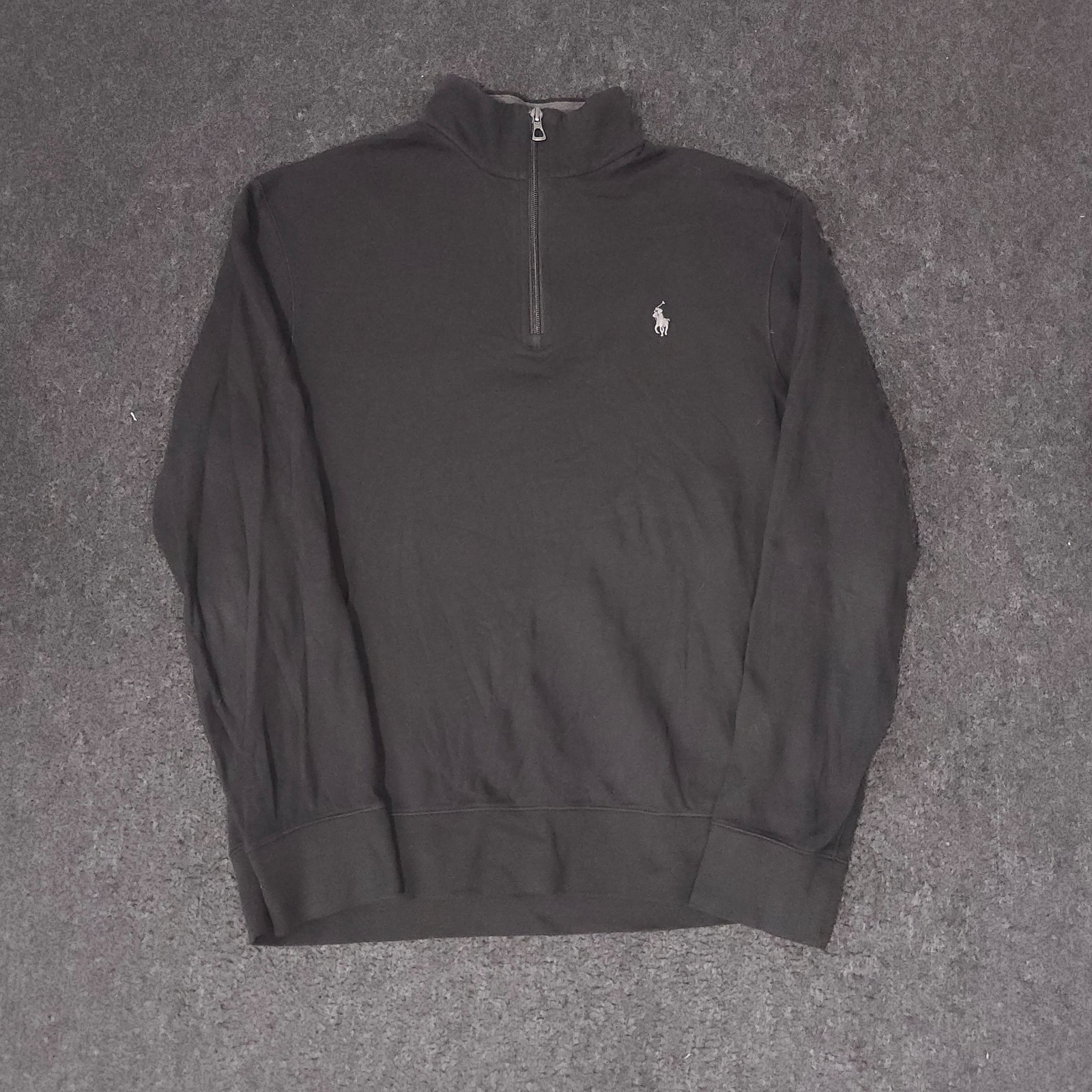 Polo Ralph Lauren Performance 1/4 Zip Pullover Mens Medium Black Stretch Logo gallery