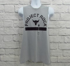 Under Armour Project Rock Payoff Graphic Sleeveless Shirt Gray Large 1383195-011