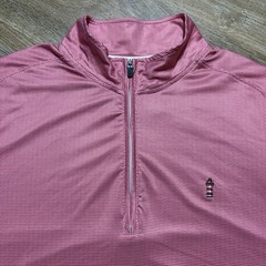 johnnie-O x HARBOR TOWN Golf Men Large Sheldon Performance 1/4 Zip Pink Pullover
