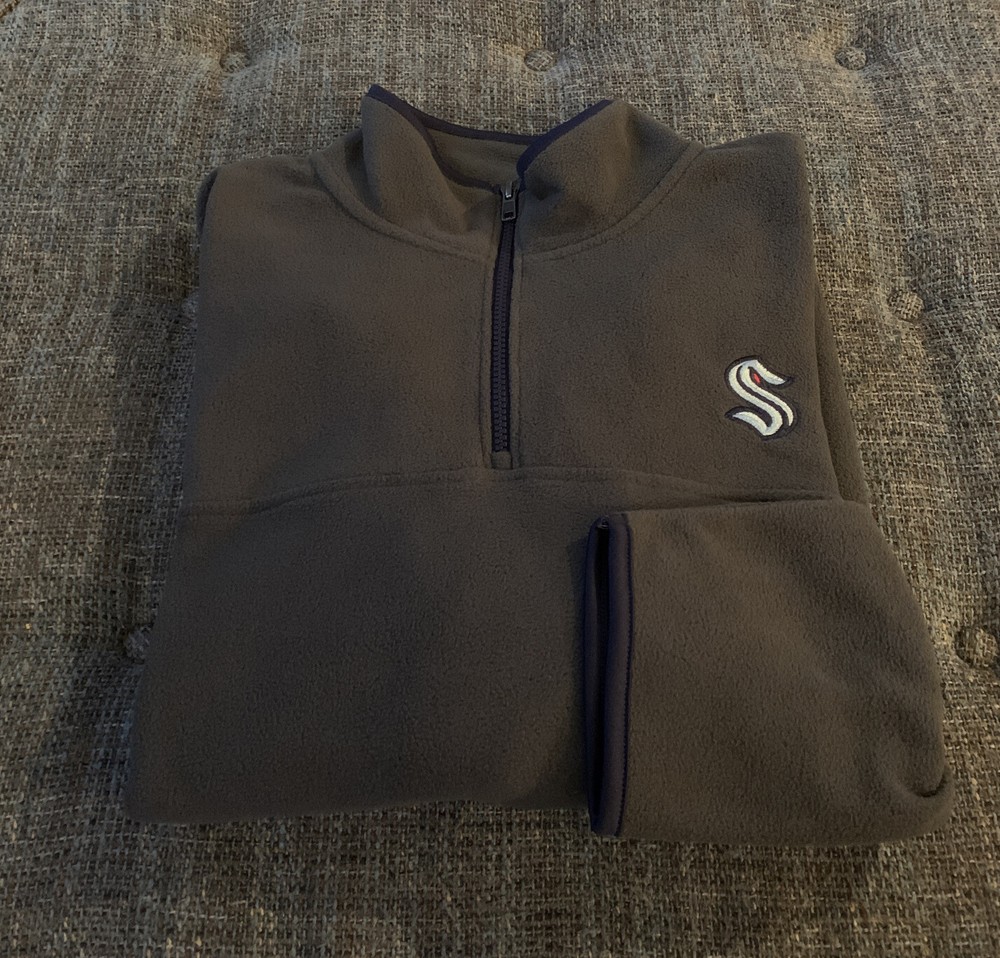 NWT Seattle Kraken NHL 1/4-Zip Pullover Fleece Men’s Size XL Charcoal Gray C3