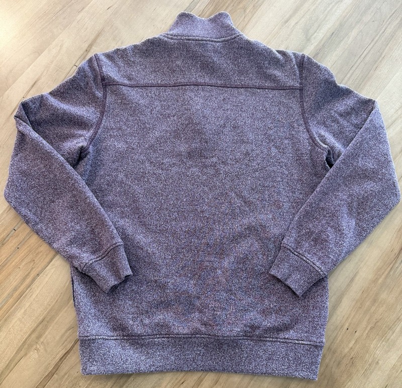 Travis Mathew Pullover Sweater Men's M Purple Quarter Zip Pockets Stretch Golf gallery