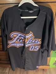 FUBU 05 Baseball Jersey Men’s 2XL Black Blue Orange Vintage