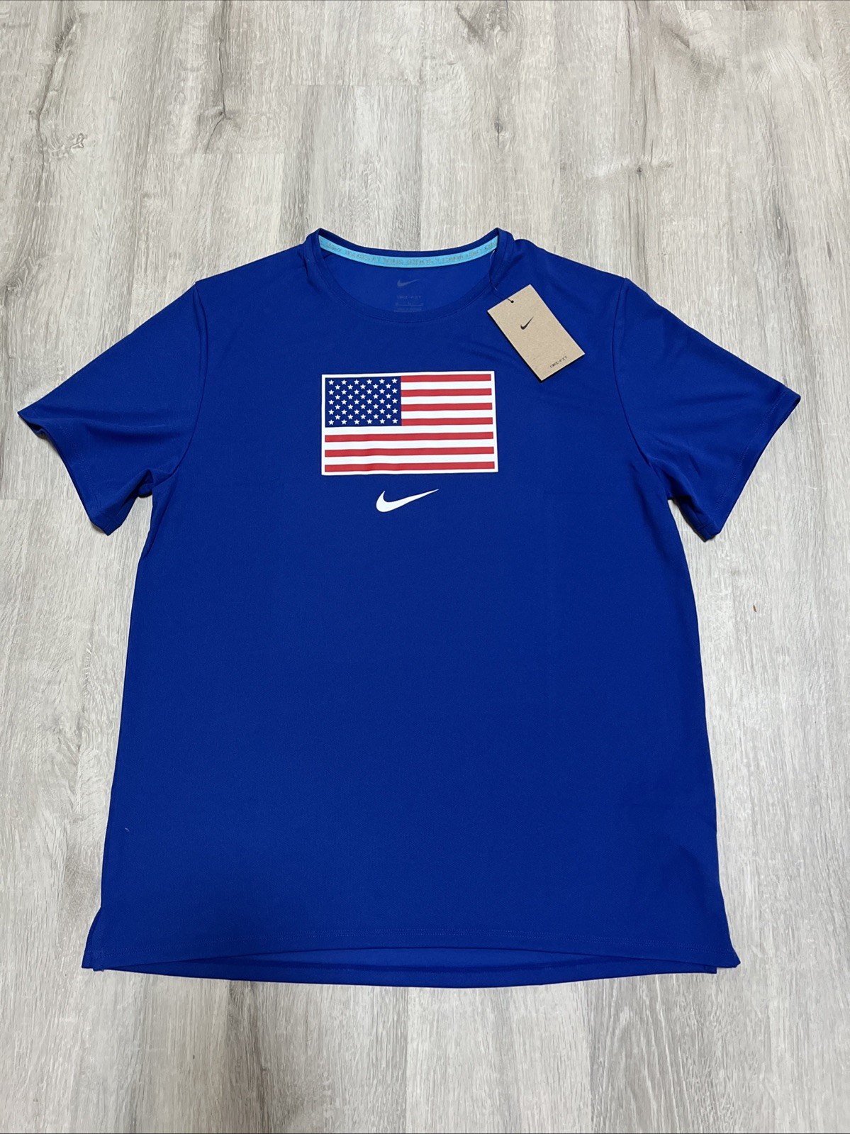 Nike Dri-FIT USA Track/Field Miler Running Shirt Top Men Size Medium FJ3412-417 gallery