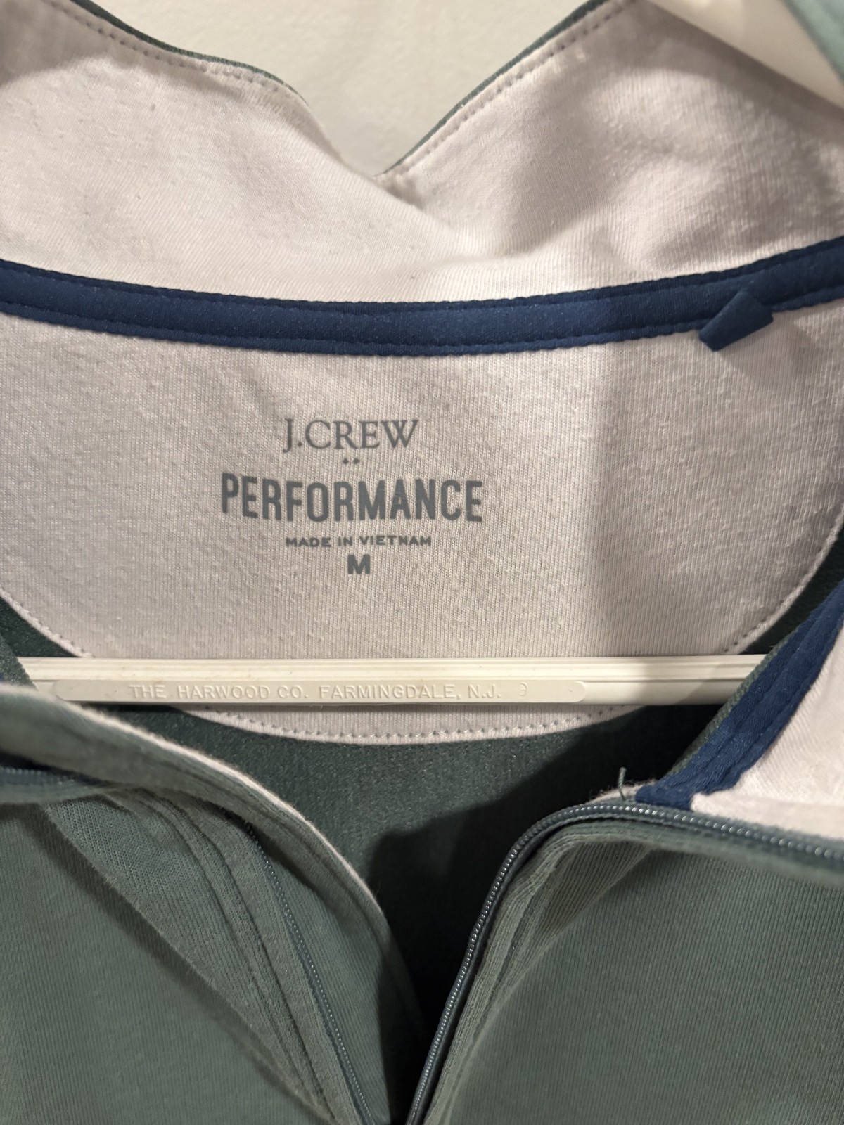 J.Crew Performance Men's Medium Green Quarter Zip Pullover Long Sleeve gallery