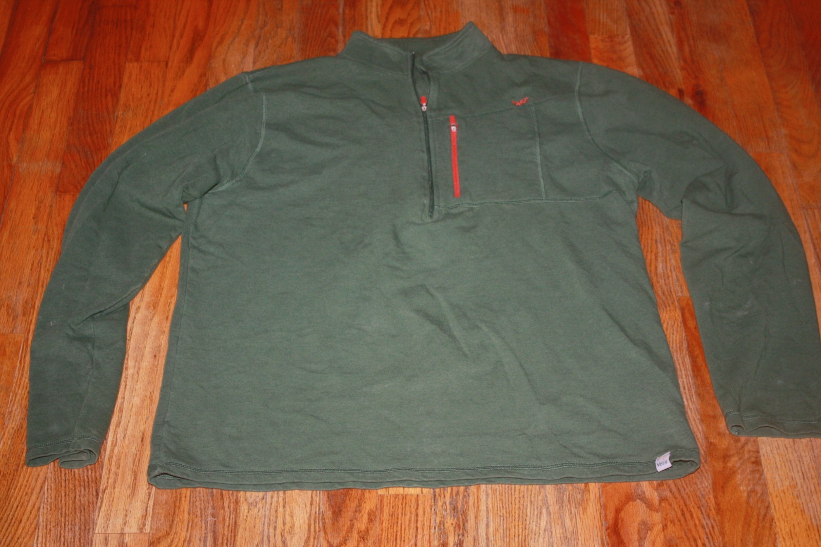 TASC PERFORMANCE VELU MENS GREEN COTTON/BAMBOO 1/4 ZIP PULL OVER SHIRT SIZE M gallery