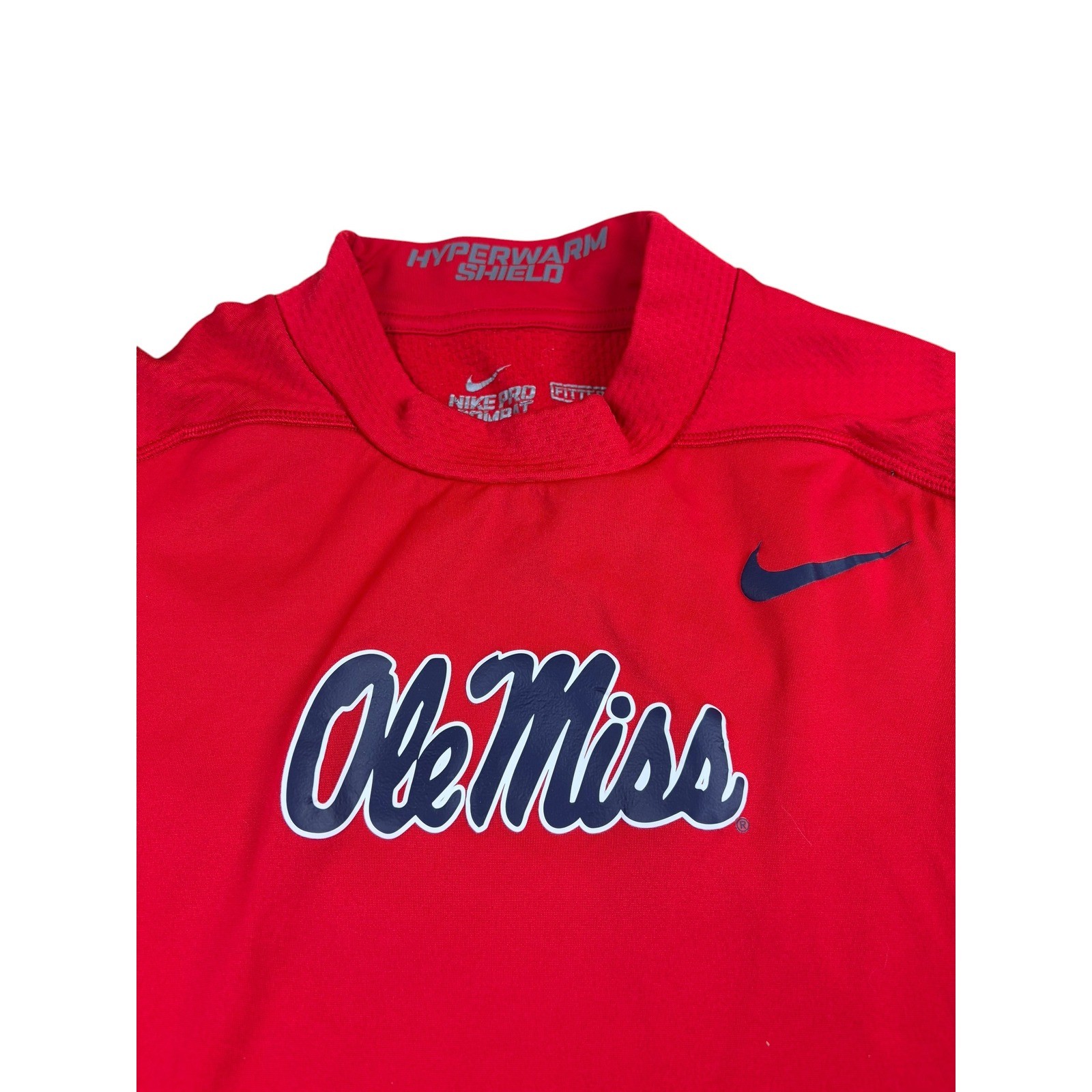 Nike Pro Combat Hyperwarm Shield Ole Miss Rebels Red Long Sleeve Shirt Mens S gallery