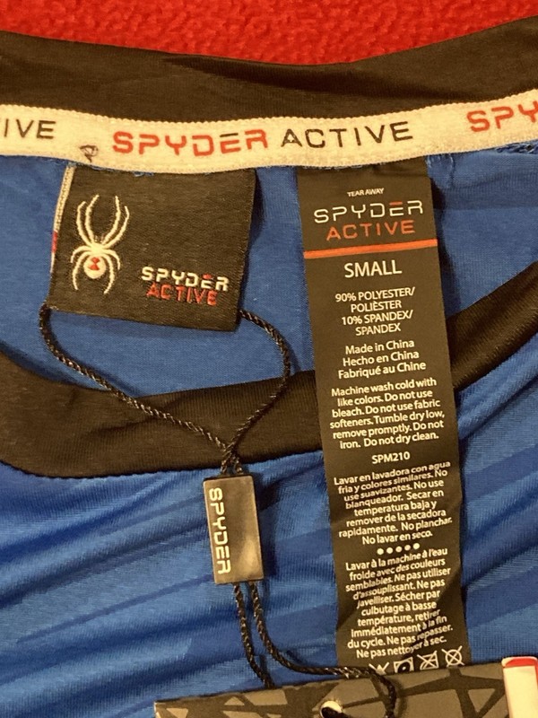 Spyder Active Shirt Men's Size Small Blue With Pocket Short Sleeve Performance gallery