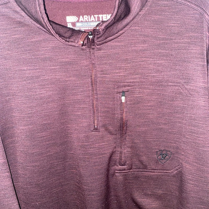 Ariat Tek 1/4 Zip Pullover Long Sleeve Shirt Size XL Deep Purple Cold Series gallery