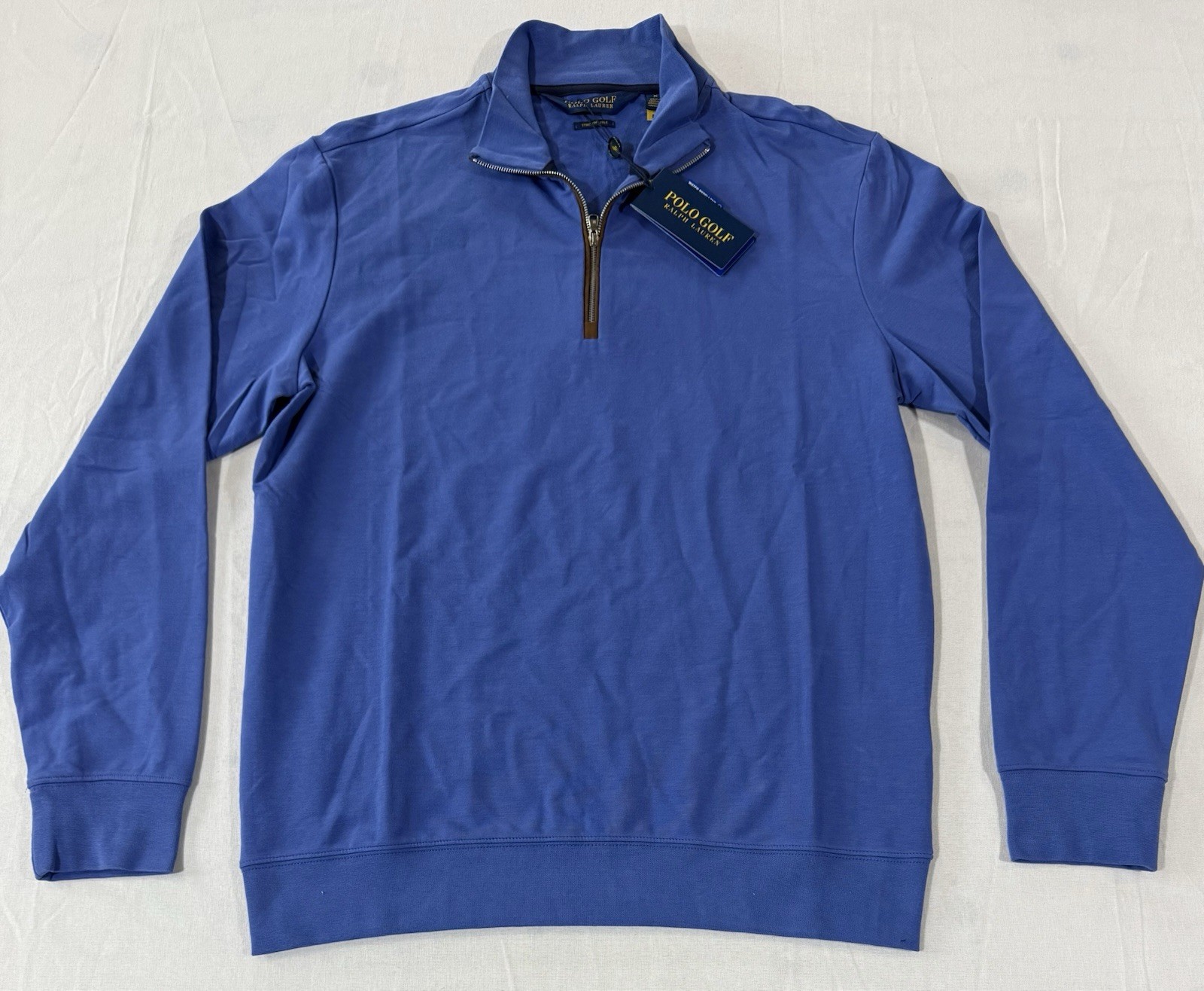 Polo Golf Ralph Lauren 1/4 Zip Men's Md. Stretch Lisle Blue Pullover NWT $138 gallery