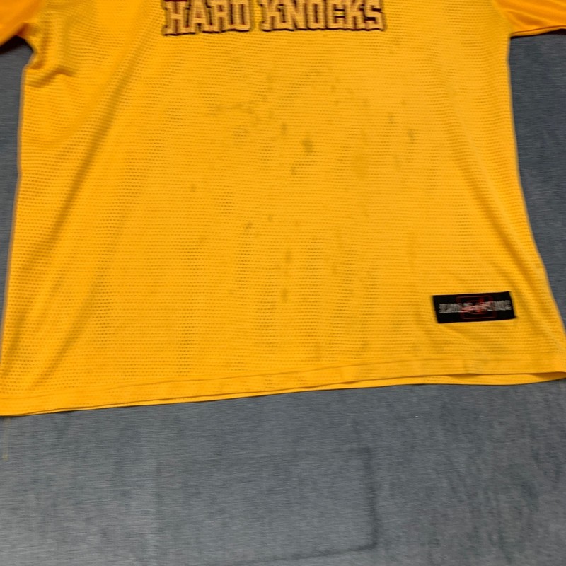 School of Hard Knocks Jersey Men's XL Yellow Mesh Short Sleeve V-Neck Pullover gallery