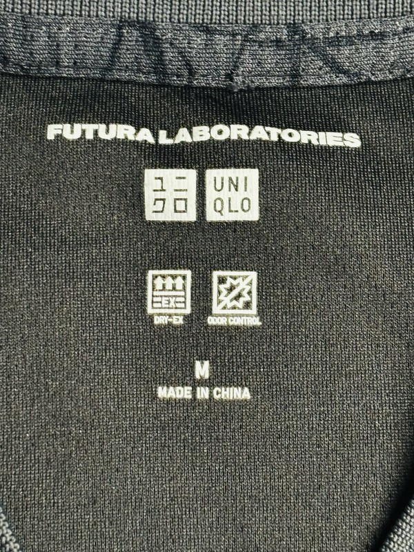 Futura Laboratories x Uniqlo Atomic Print DRY-EX 1/4 Zip Polo Shirt Gray Mens M gallery