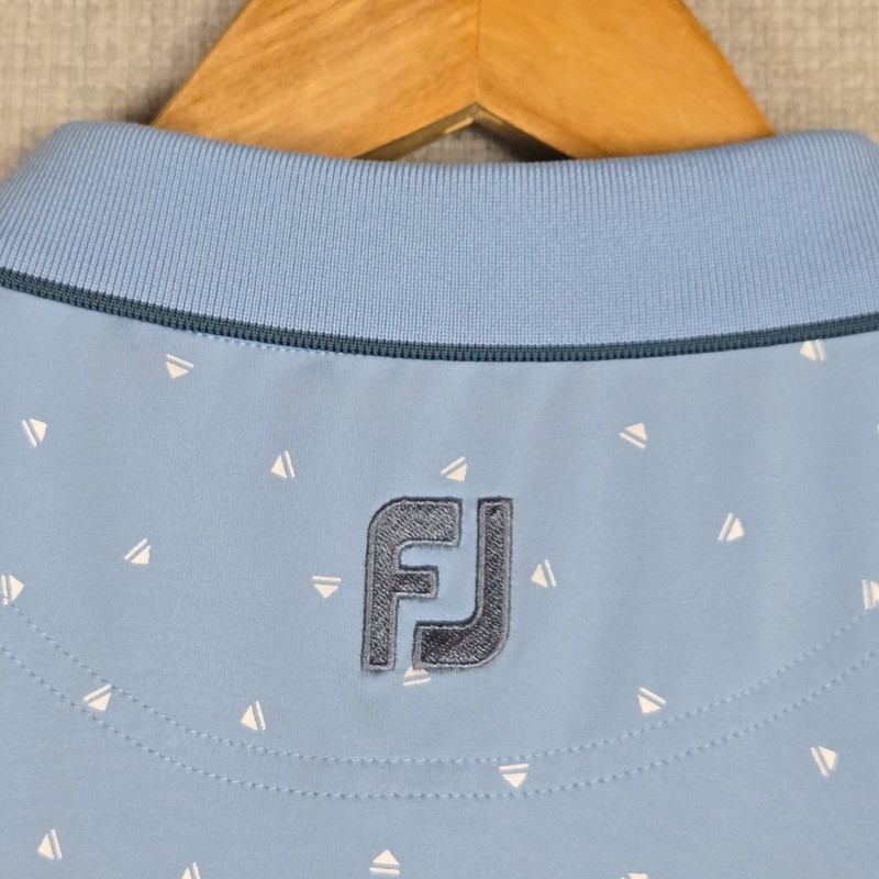FOOTJOY Mens Size 2XL Eject Button Print Performance Polo Shirt Blue Golf FJ gallery