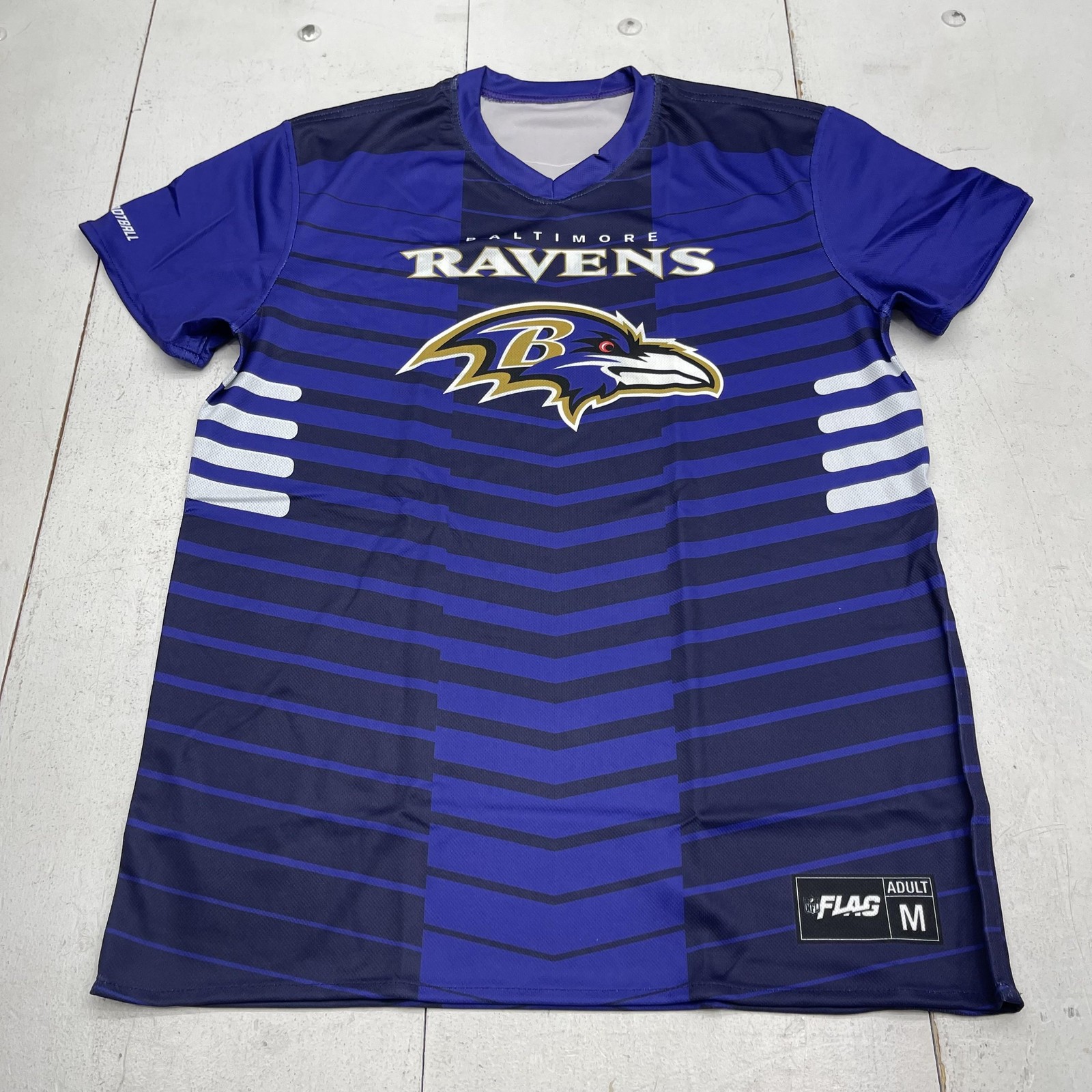 Baltimore Ravens Jersey Mens Medium Purple NFL Flag Football Reversible Russell gallery