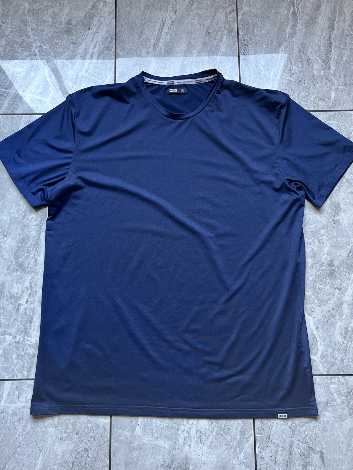 Barbell Apparel Men's Navy Ultralight Tech Athletic Workout Performance Shirt XL gallery