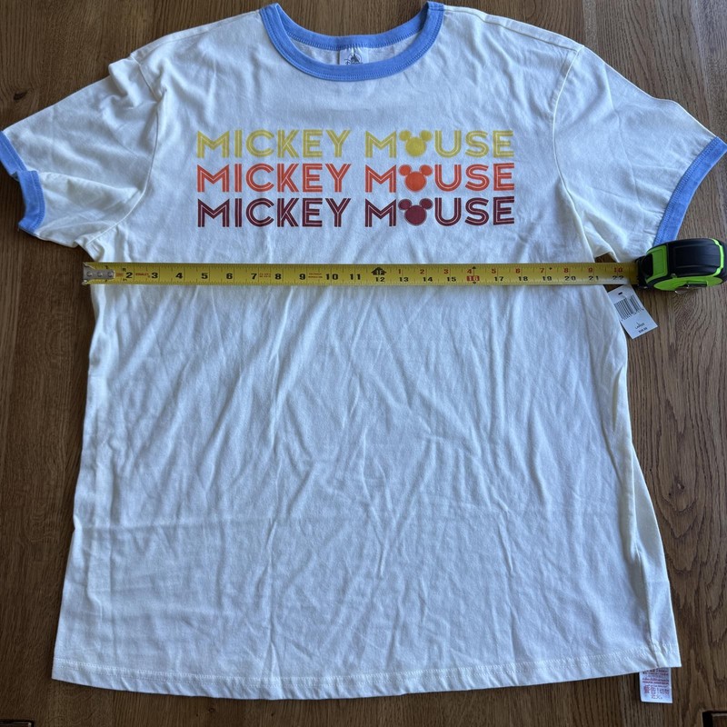 Mickey Mouse Graphic T-Shirt with Blue Trim Size Large gallery