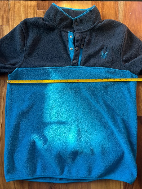 Spyder Mens Size L 1/4 Pullover Frontier Blue Polar Fleece 71D64051 gallery