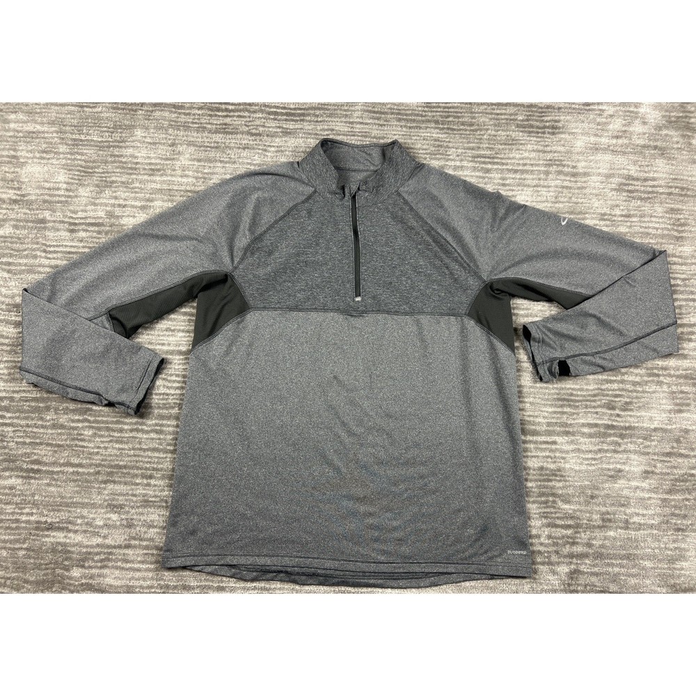 Champion Pullover Mens L Gray Duo Dry Quarter Zip Performance Activewear V9556