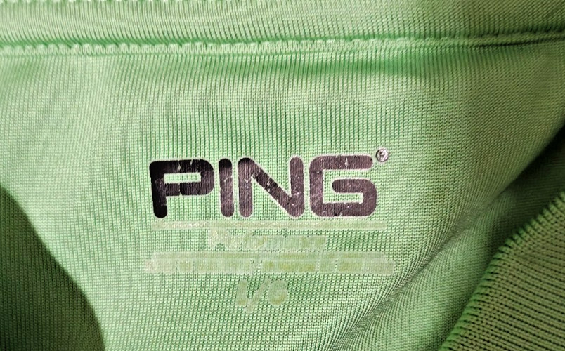 Ping Performance Men's Green and Blue Striped Short Sleeve Pullover Polo Size L gallery