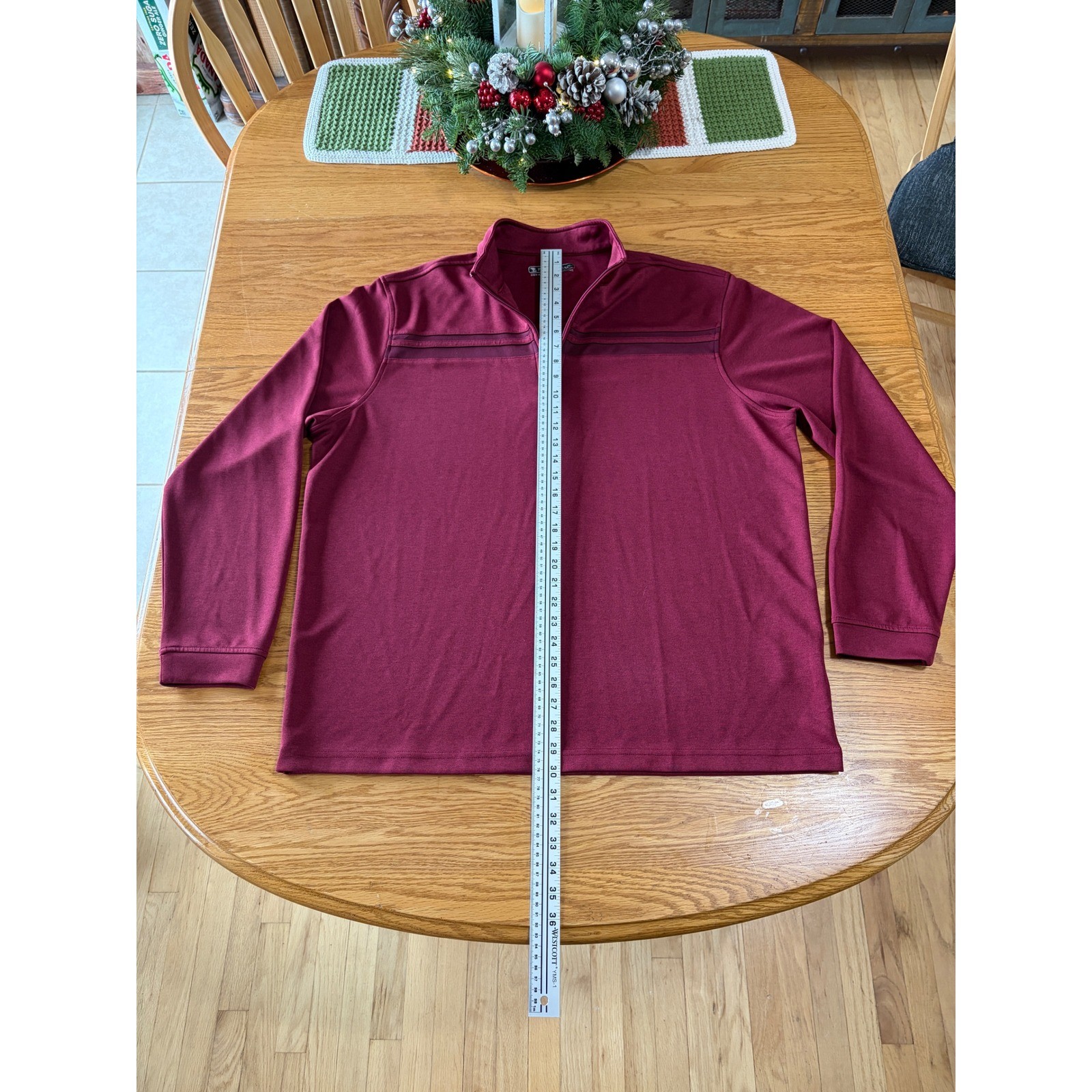 Pebble Beach Dry Luxe Performance Burgundy 1/4 Zip Pullover Mens XXL gallery