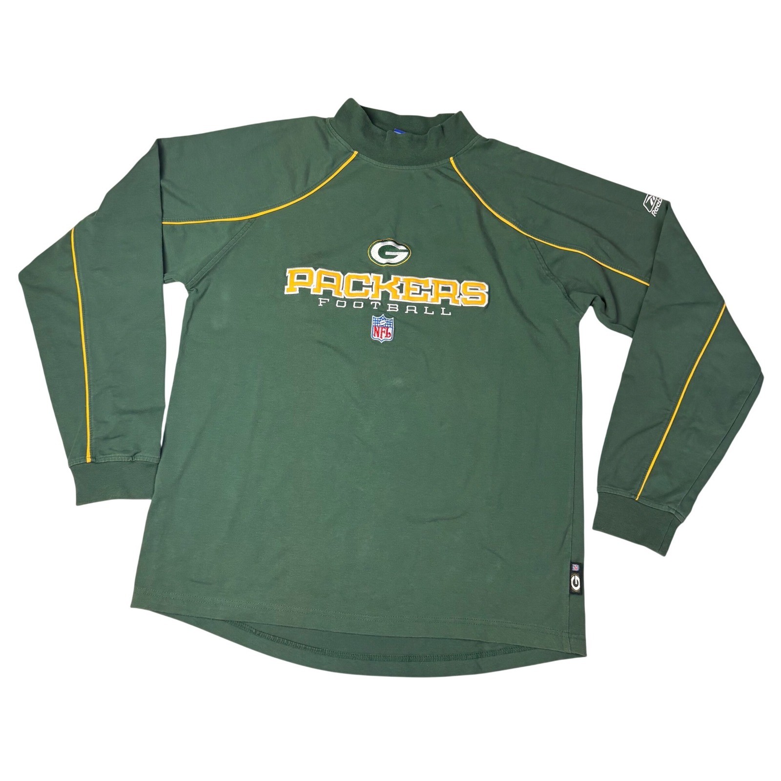 Vintage Green Bay Packers NFL Team Apparel Long Sleeve Mock Neck Shirt Med Korea gallery