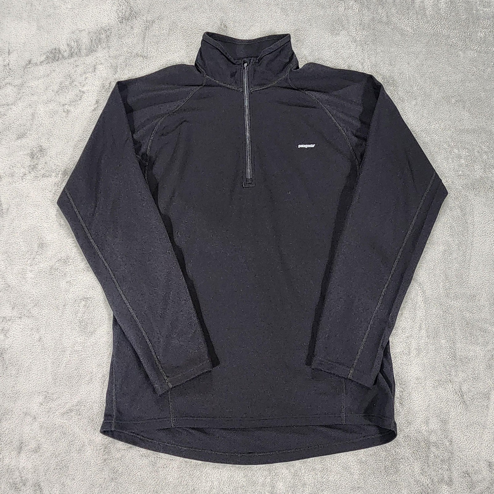 Patagonia Capilene Pullover Mens Large Black Quarter Zip Long Sleeve Base Layer gallery