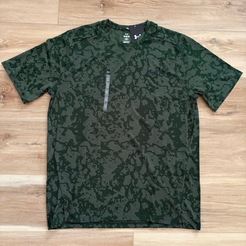 NWT Under Armour Men's UA Tech Vent Geode Short Sleeve in Forest Green sz Medium gallery
