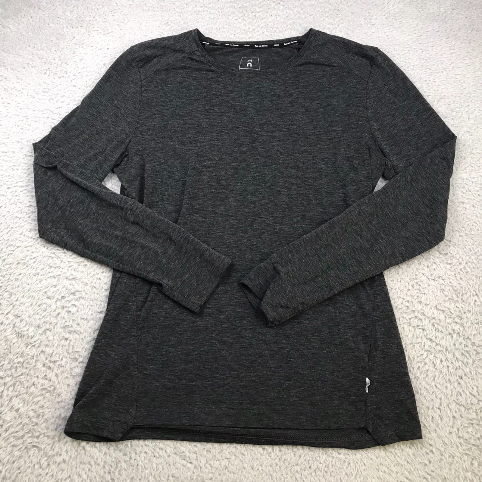 On Cloud Comfort Long-T Shirt Mens M Heather Gray Performance Wool Stretch Crew gallery