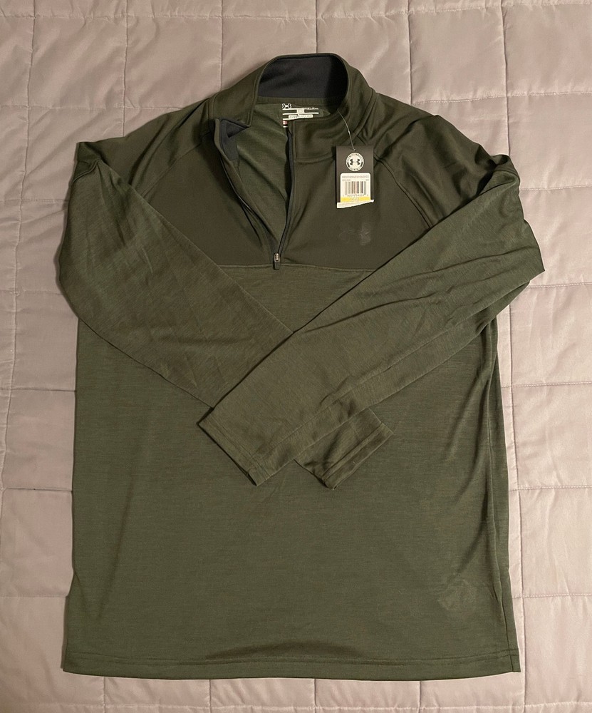 Men's Adult Medium Green Under Armour Longsleeve Quarter Zip Top