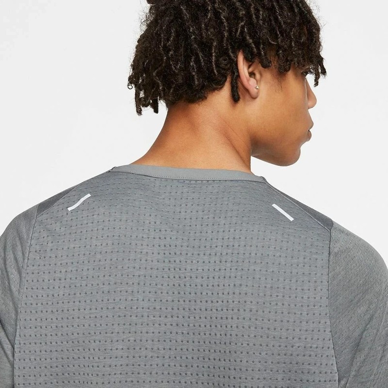 Nike Dri-FIT Rise 365 Mens Running Training Gym Workout Shirt Heather Gray M L gallery