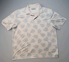 Roundtree & Yorke Performance Golf Lightweight Blue Floral Polo Shirt Mens XL