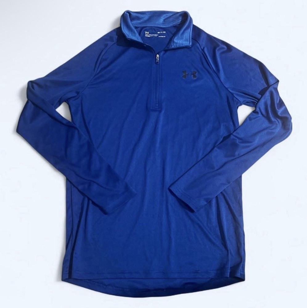 Under Armour HeatGear Loose 1/4 Zip Pullover Men’s Small Blue Athletic Running
