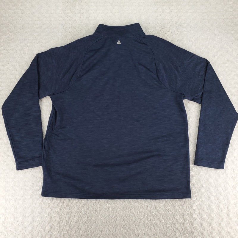 Tek Gear 1/4 Zip Pullover Men 2XL Navy Long Sleeve Mock Neck Pockets Stretch gallery