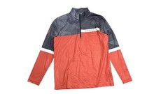 Spyder Pullover Mens Medium Orange Gray 1/4 Zip Long Sleeve Performance Top