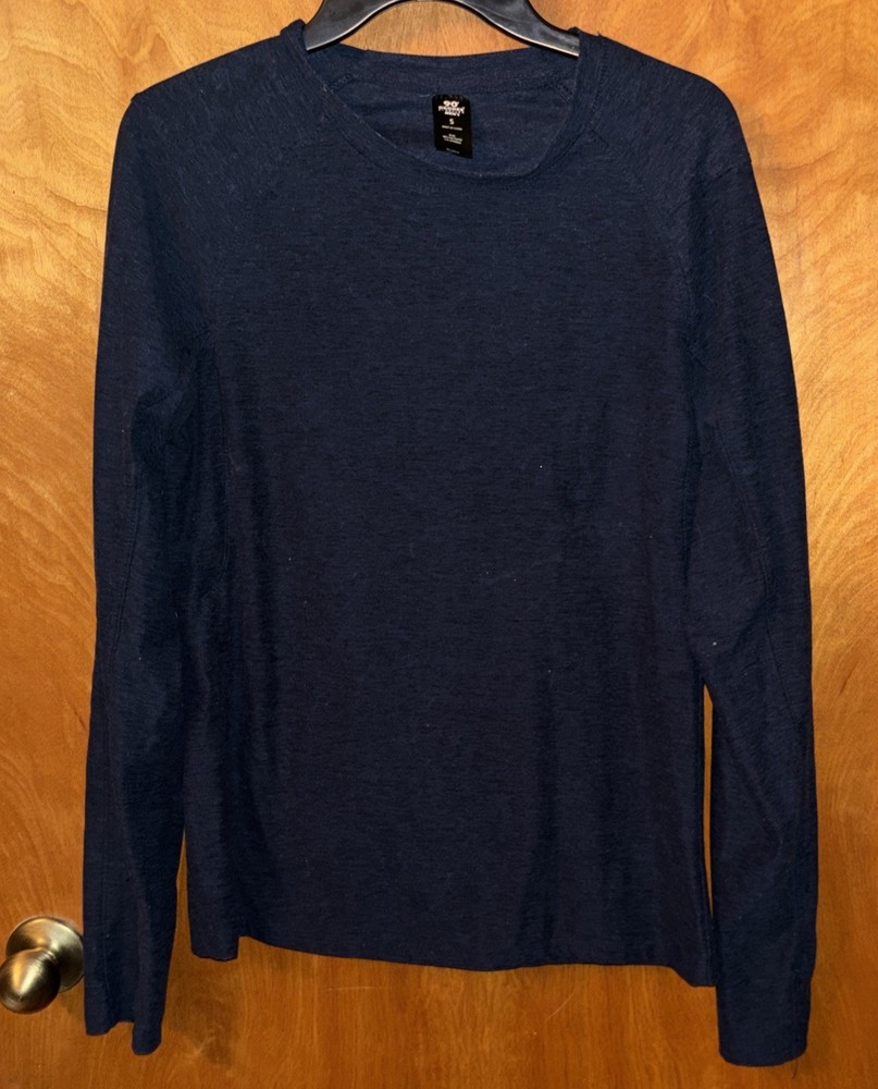 90 Degree By Reflex Men’s S/Crewneck Long Sleeve T- Shirt /Thumbholes/Dark Blue