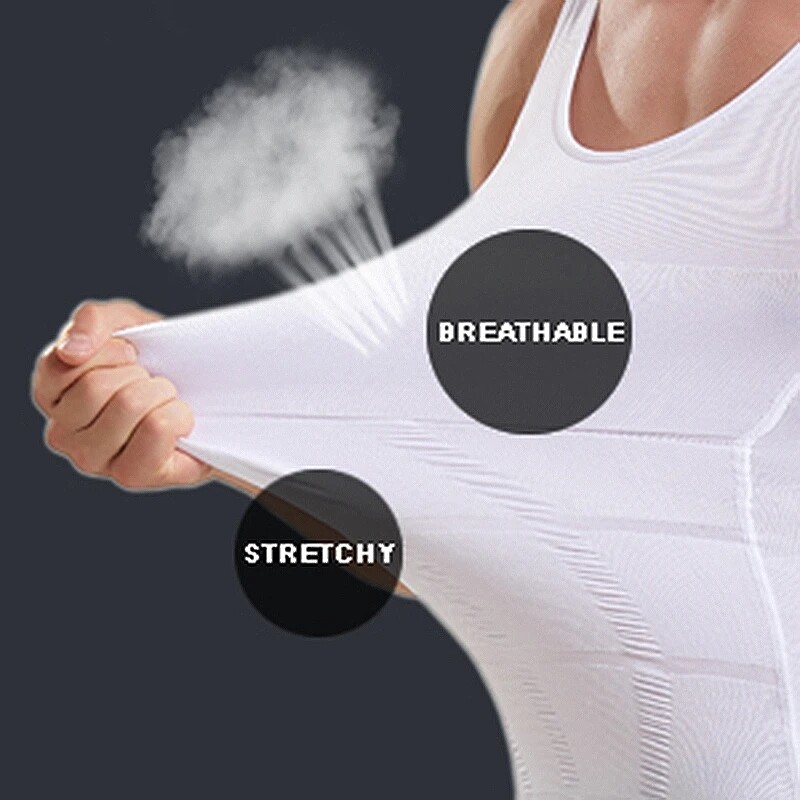 Mens Compression Shirt Sleeveless Body Shaper Base Layer Slim Tank Top Vest US gallery
