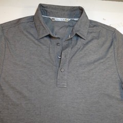 TRAVIS MATHEW Designer Classic GOLF POLO SHIRT Mens M Gray short sleeve