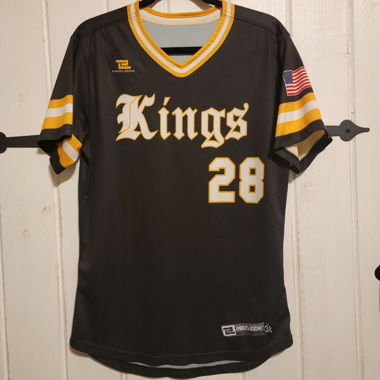 Pro Look Mens Jersey Top Black Short Sleeve Kings #28 Size 38 gallery