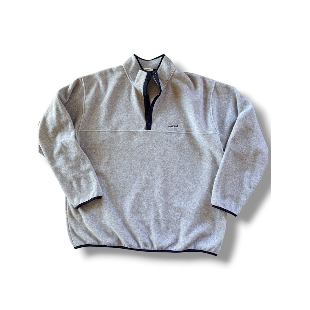 JJJJound Camper Pola Fleece Ash/Navy Quarter Zip Jacket Size XXL Made in Japan