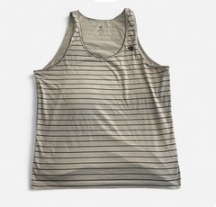 Rabbit Men’s Race Pace Tank Stripe White Performance Running Lightweight XL