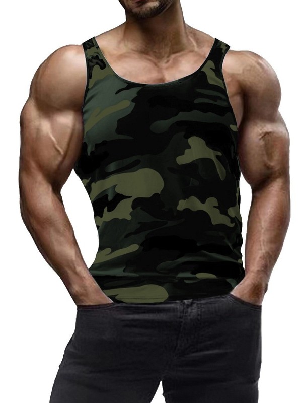 Men's thin sports camouflage vest, summer casual breathable sleeveless fashion m gallery
